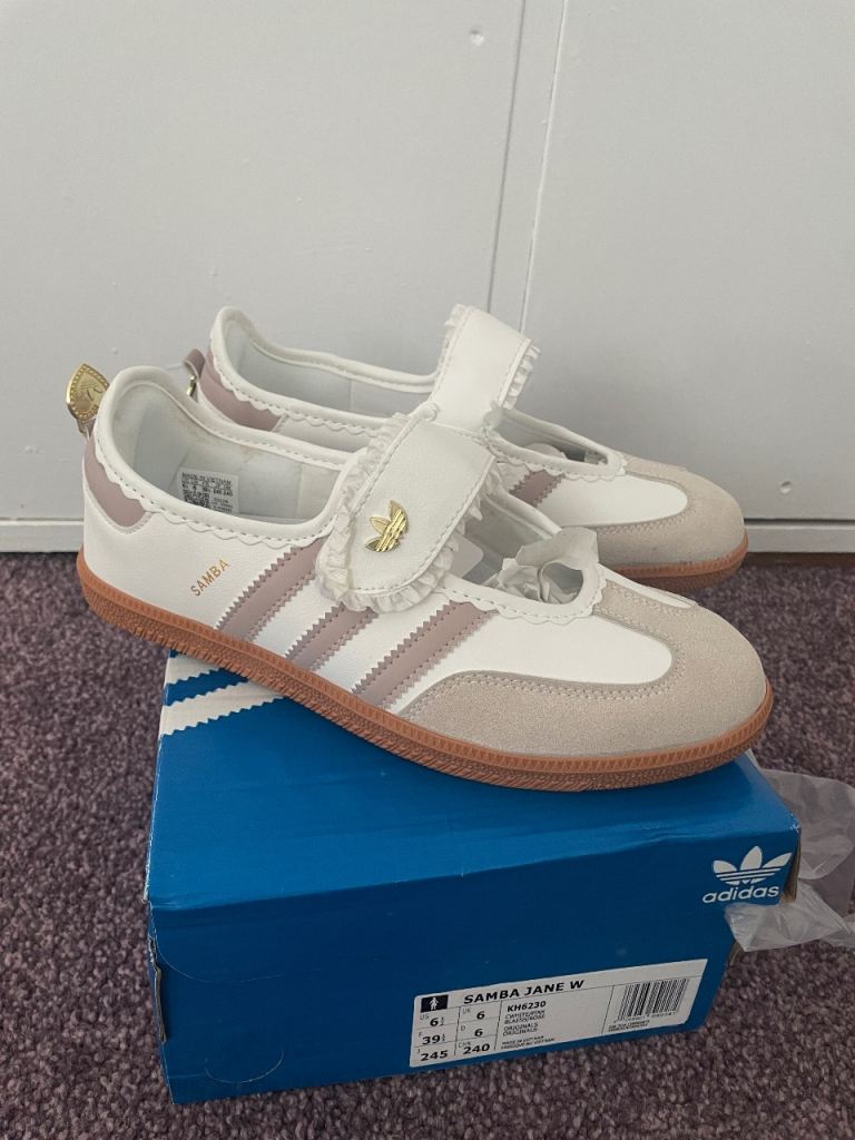 Adidas Samba Jane W Trainers - White/Pink, UK 6, Brand New in Box