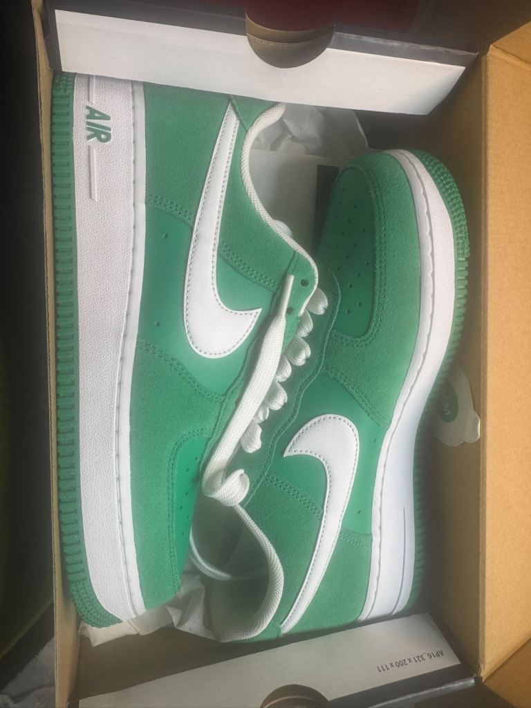Nike Air Force 1 Trainers - Green and White, Brand New
