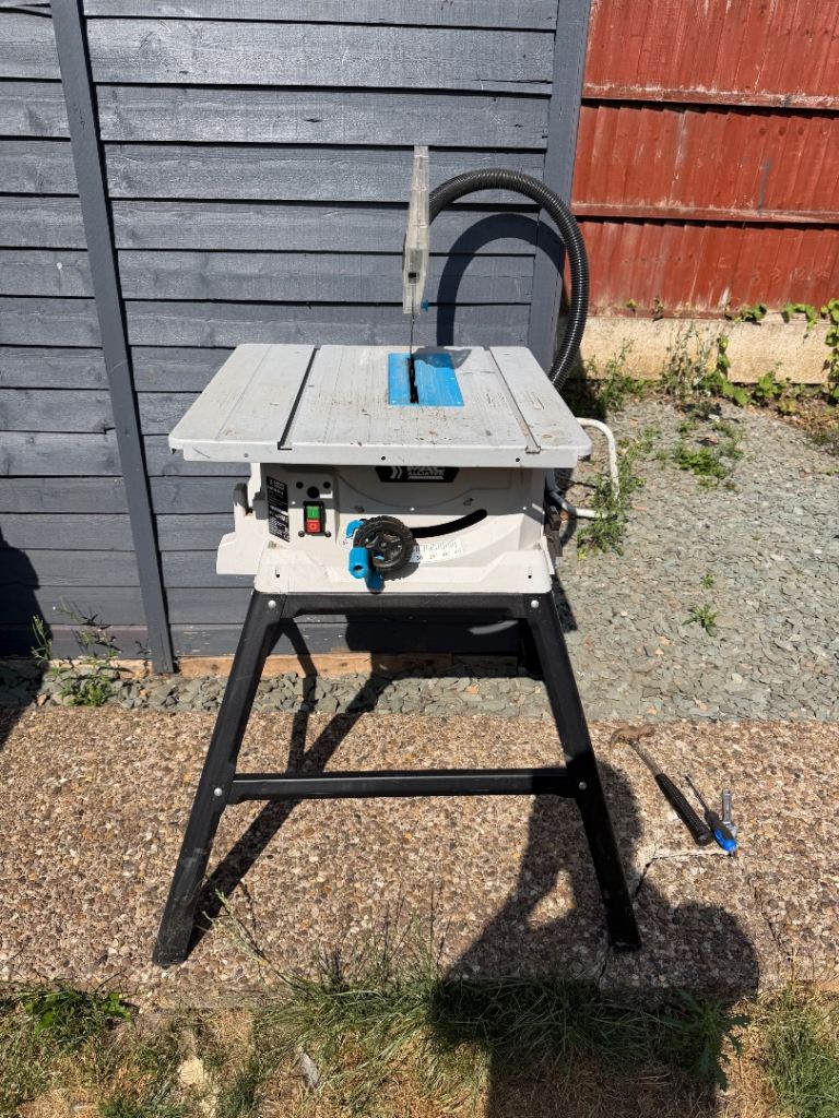  Mac Allister Table Saw Electric MSTS1500-B 254mm Adjustable Fence Steel 1500W