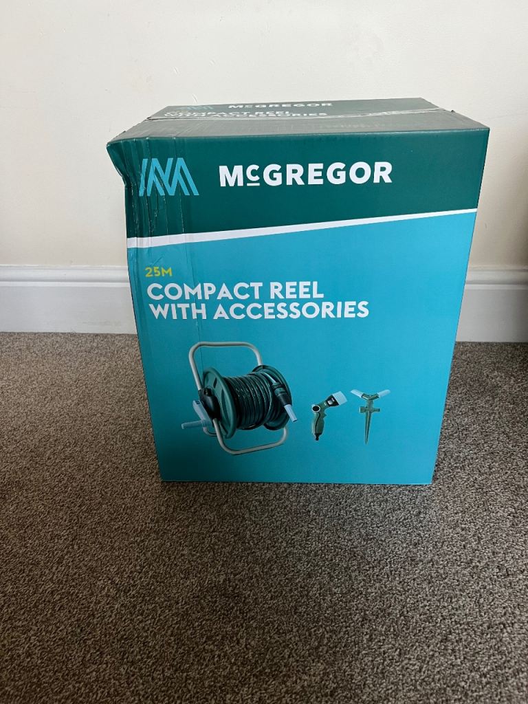 McGregor 25M Compact Hose Reel with Accessories – Brand New