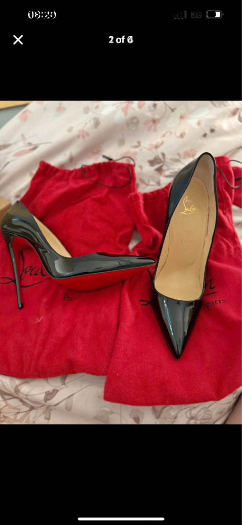 Christian Louboutin So Kate 120 Heels – Black Patent Leather, Size 39