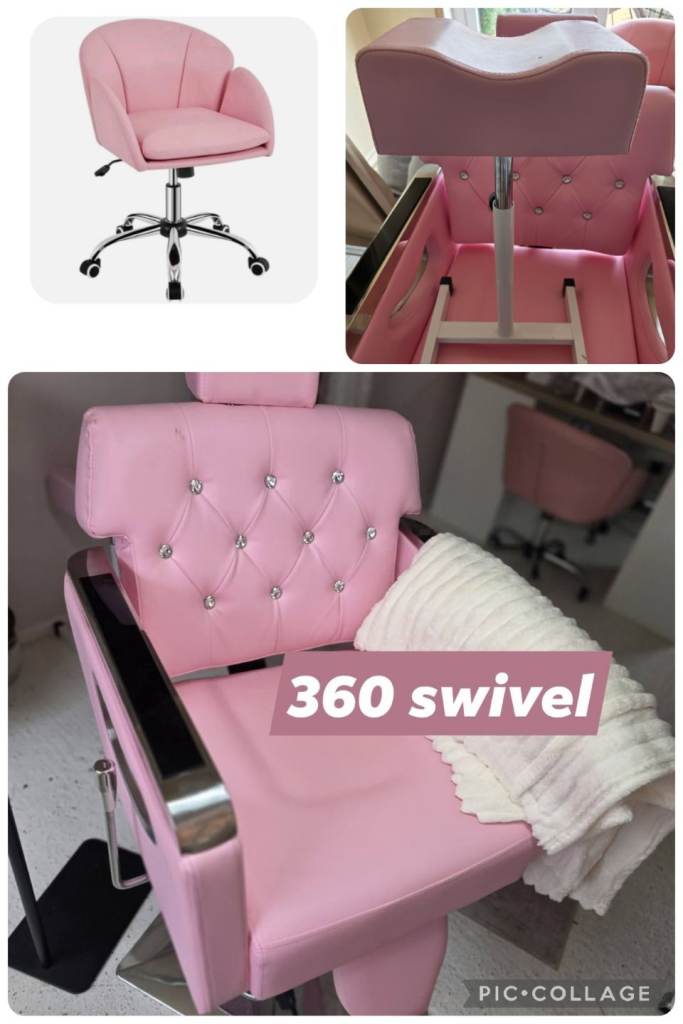 Salon chair, lays back too. and Foot stool.
