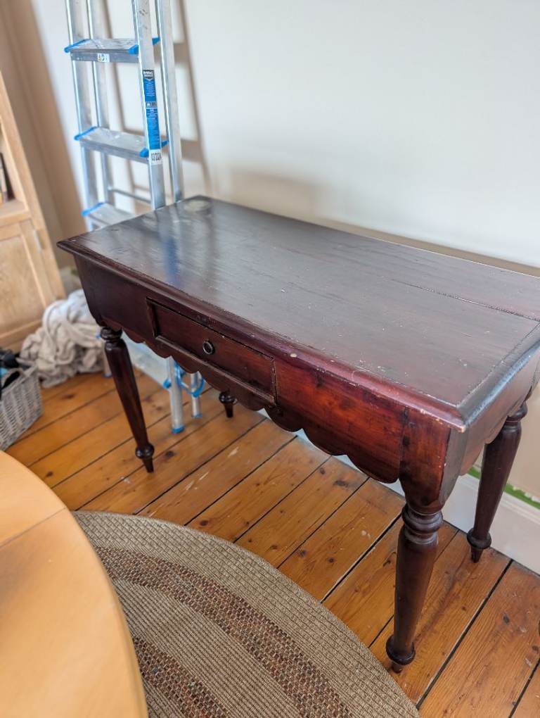 Vintage Wooden Console Table with Drawer – Good Condition