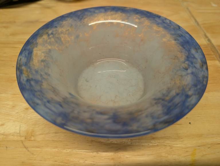Scottish Monart 1920s blue glass bowl just stunning 