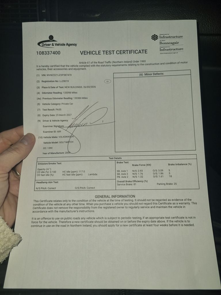 VW Golf 2003 1.4 PETROL