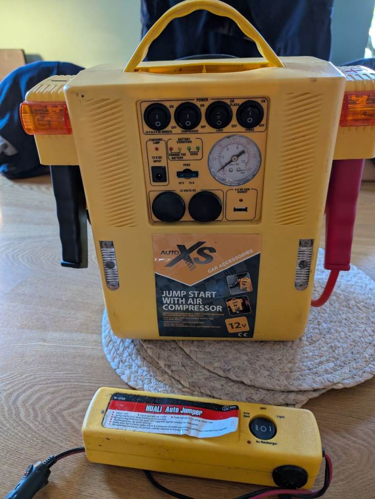 AutoXS Jump Start with Air Compressor - 12V Car Accessory