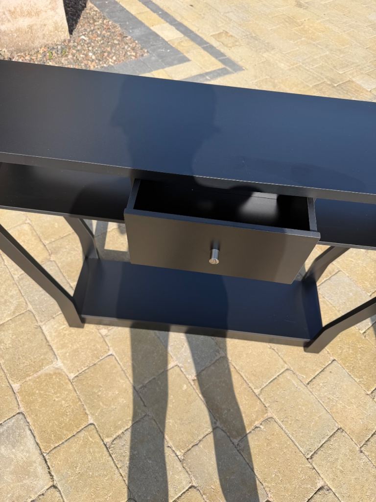 Black Console Table with Drawer – Good Condition