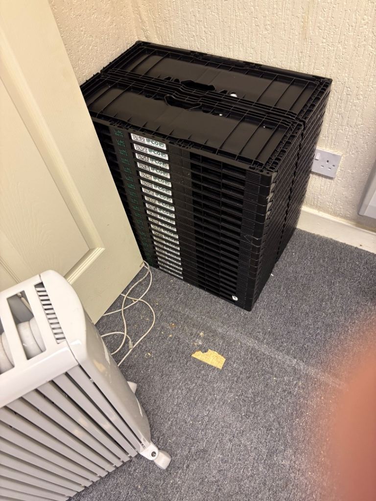 Stackable Plastic Crates – Good Condition, Various Colours