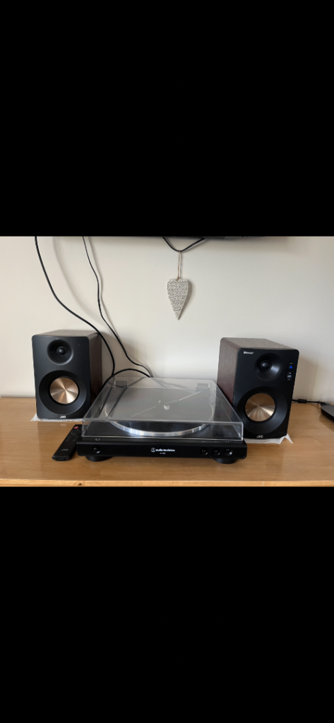 Turntable, speakers, and records