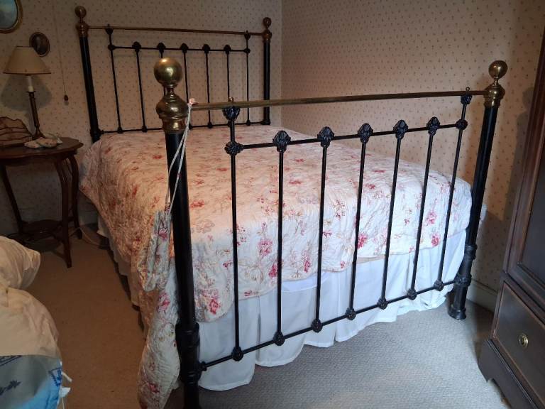 Wrought Iron & Brass Double Bed Frame