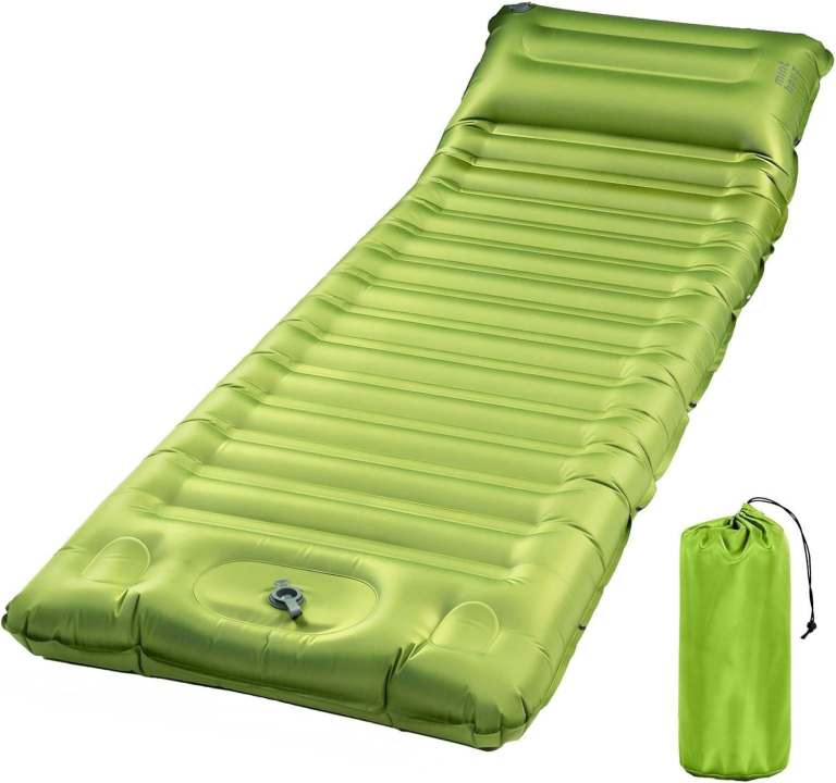 Ultra-Durable Inflatable Camping Mattress with Integrated Pillow & Built-In Pump, New/Boxed/Sealed