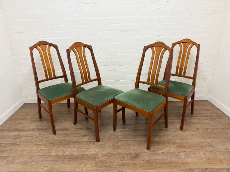Set of 4 MCM teak dining chairs 