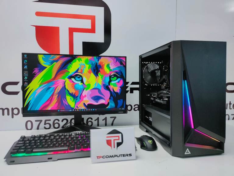 AMD Ryzen | RTX 4060 | 1TB | Gaming Computer PC Desktop Setup with Monitor 