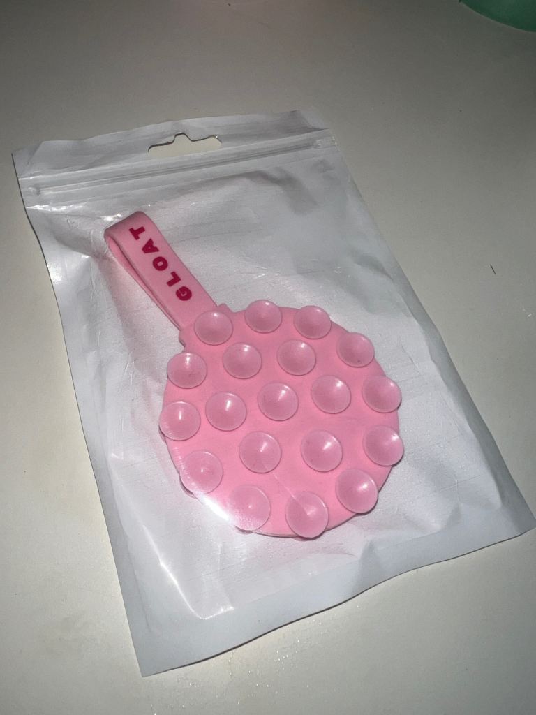 Pink Silicone phone suction grip 