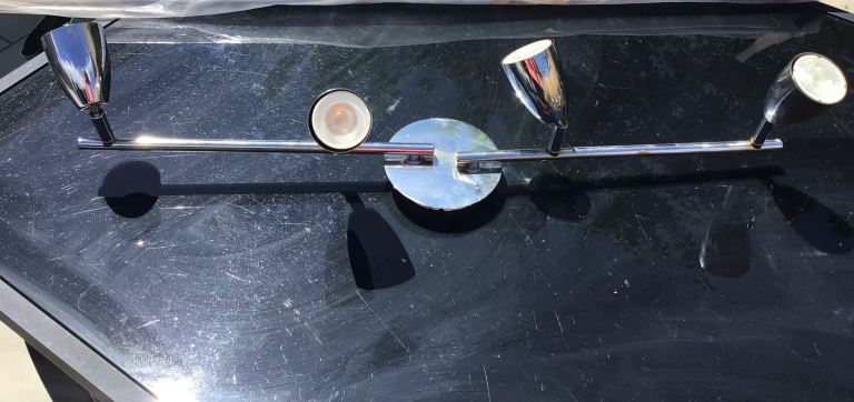 Chrome Bar Ceiling Light Fitting with 4 Spotlights