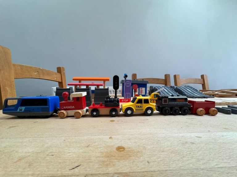 image for Huge load of wooden brio style/compatible train track and accessories 