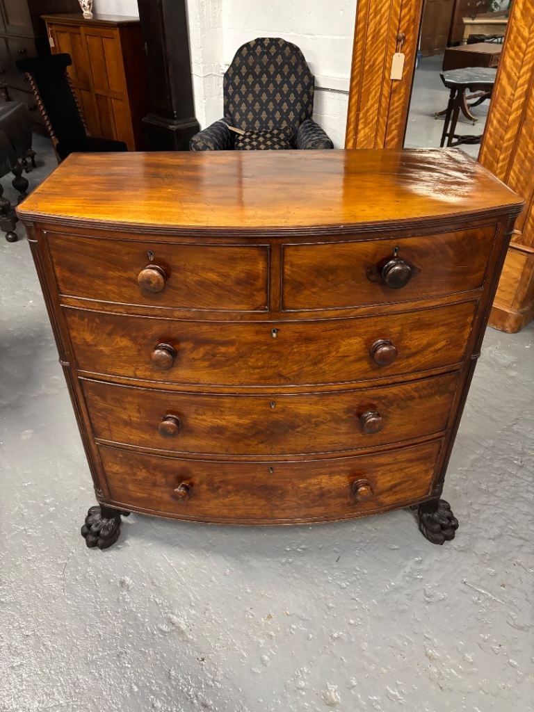 Regency bow front Mahogany drawers