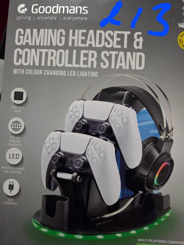 Gaming headset and controller stand 