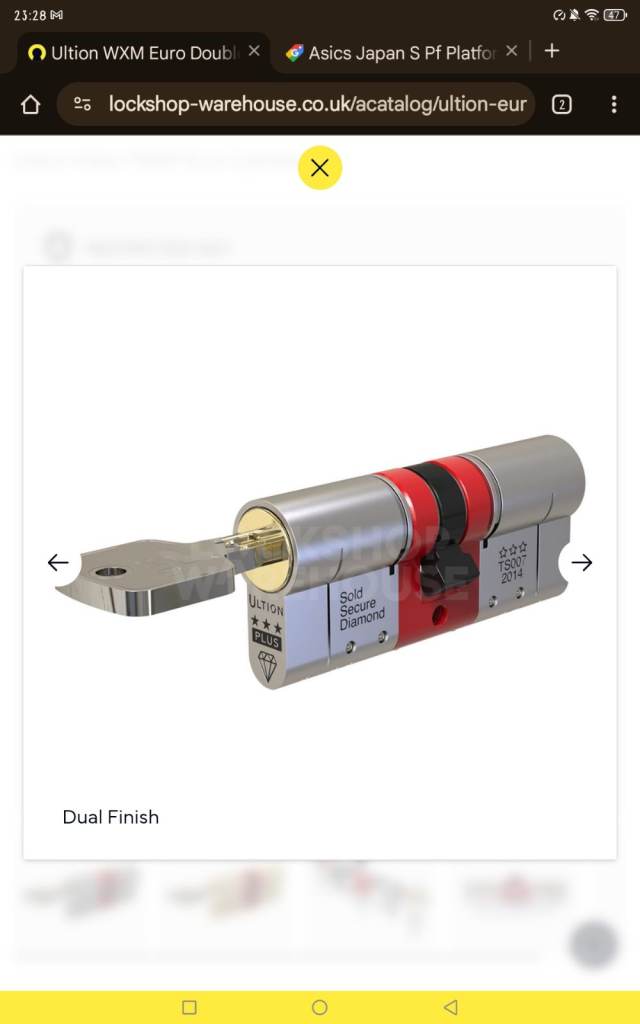 ULTION TS007 Three star ⭐⭐⭐ EURO CYLINDER 35/35