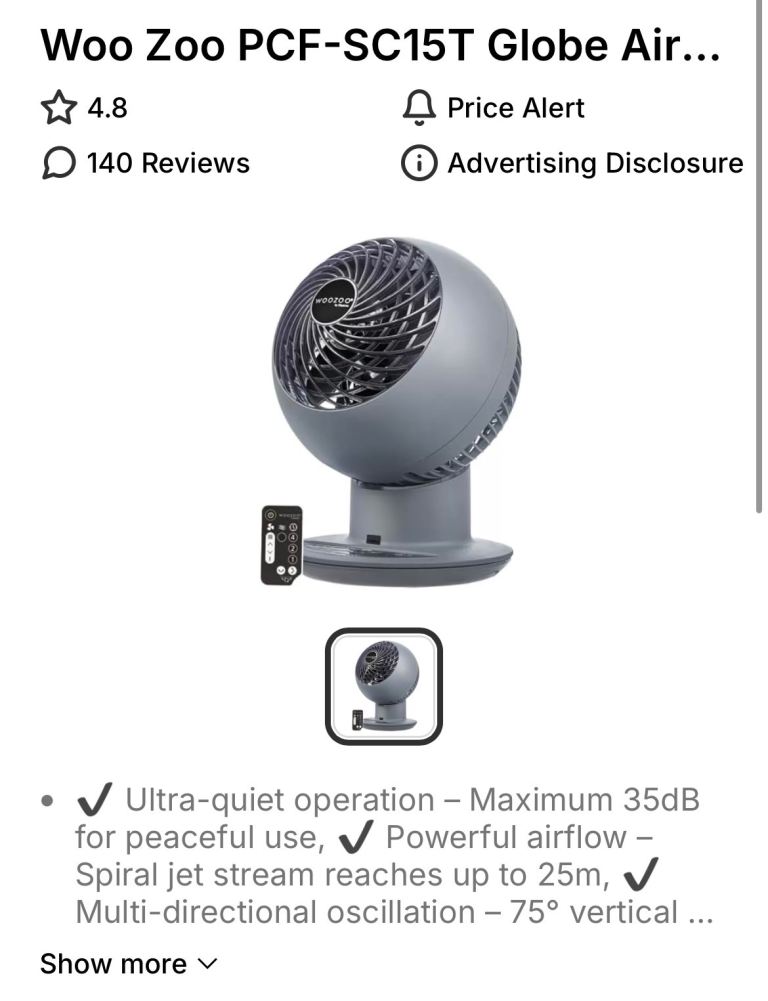 Woo zoo desk fan remote control