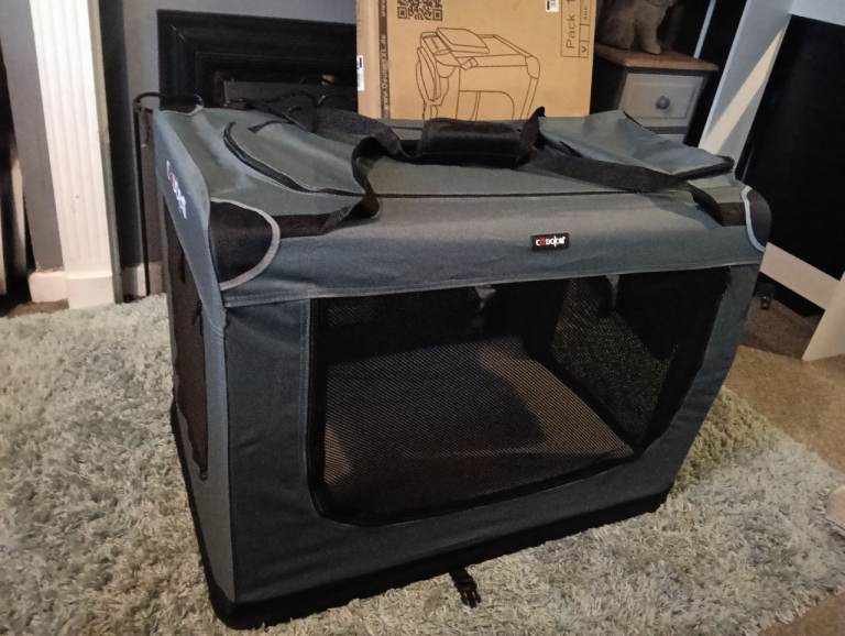 New XXL dark grey fabric pet crate