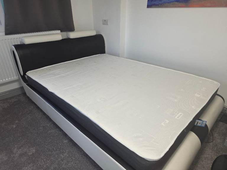 Doubke keather bed with memory form mattress