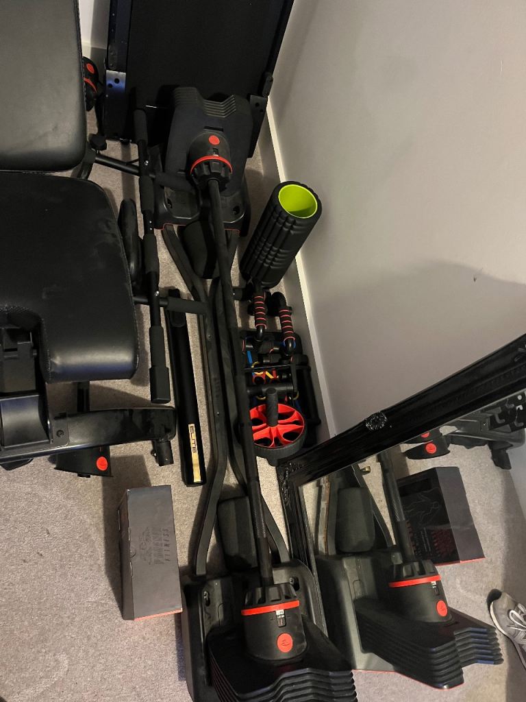 Bow flex weights bar and bench