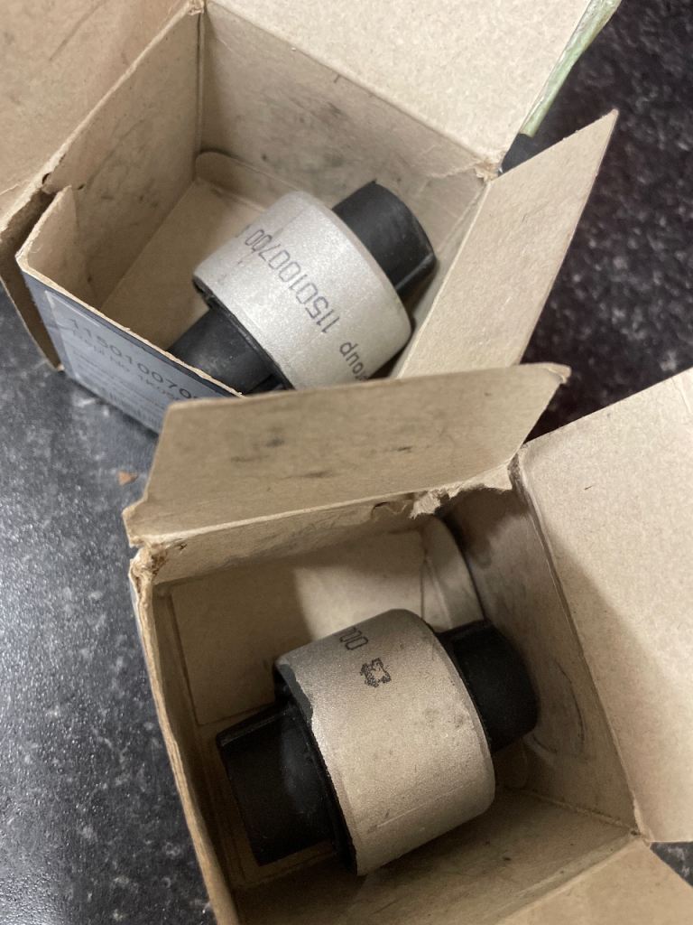 Rubber mount for rear axle beam. x2