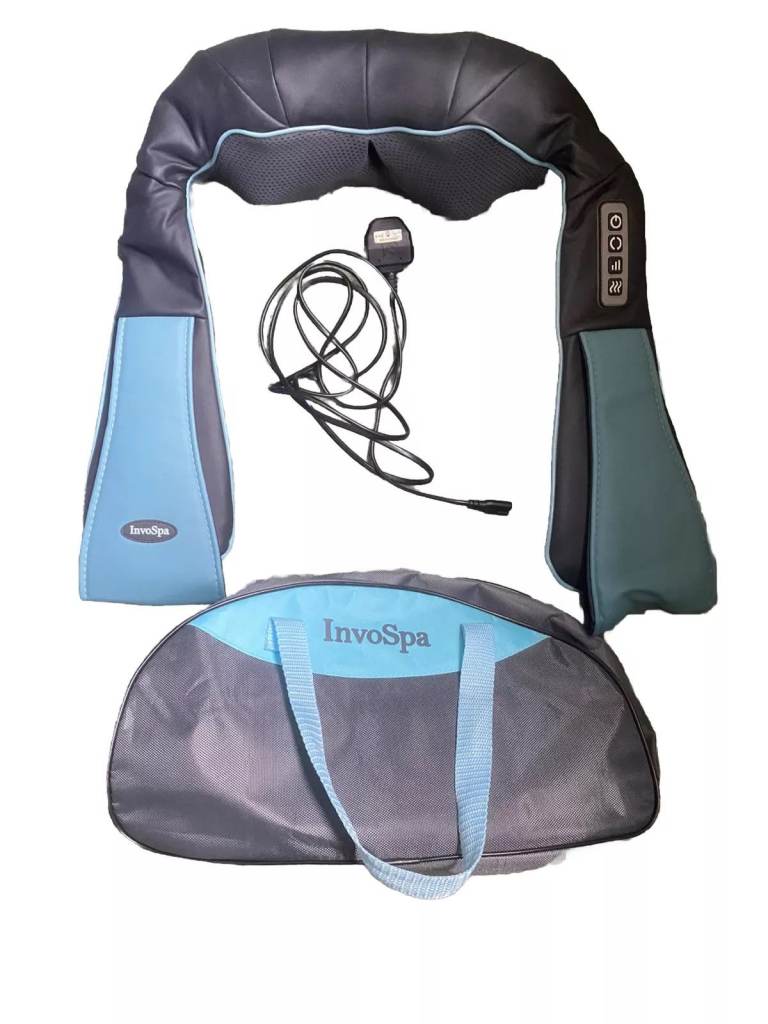 Invospa Shiatsu Back Neck and Shoulder Massager & Bag New