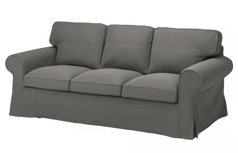 Grey 3-seater IKEA EKTORP sofa