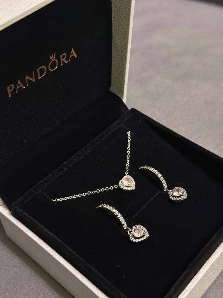 image for Pandora pink necklace set