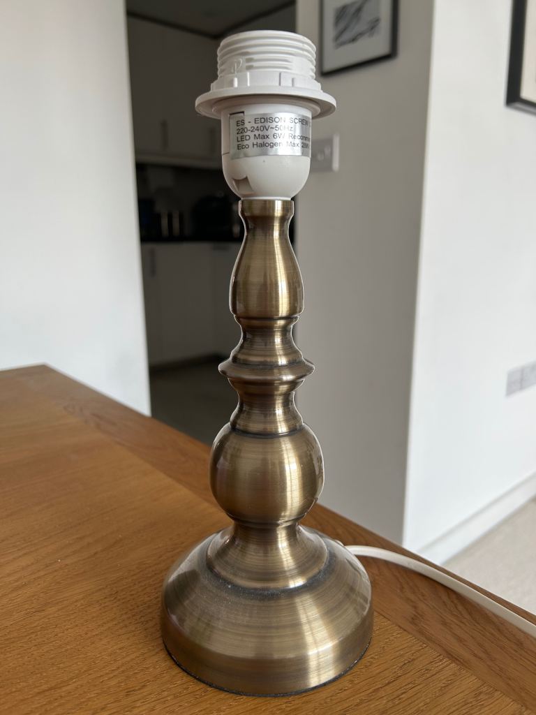 Antique Bronze Effect Table Lamp – Good Condition