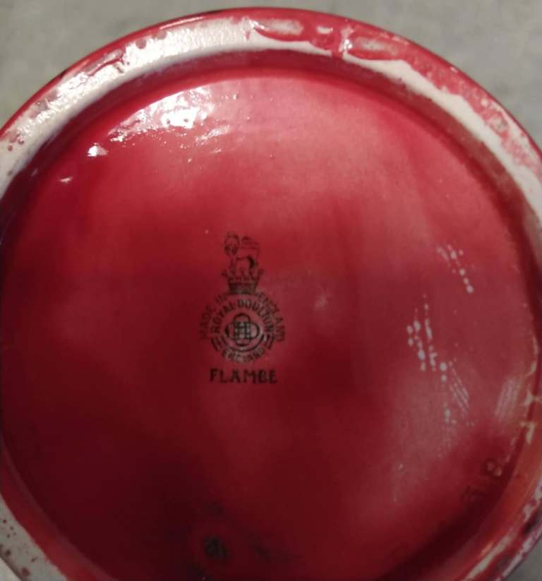 2 rare royal doulton flambe vases 8.5 inches high