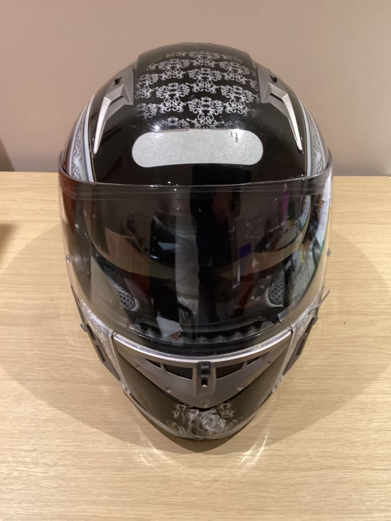 Nitro custom black motorcycle helmet