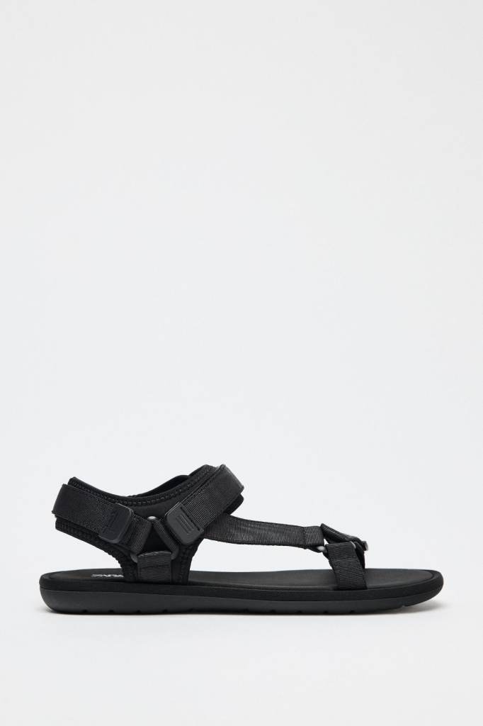 New Zara Sandals ADJUSTABLE strap Sport hook Walking Mules Shoes Black 5