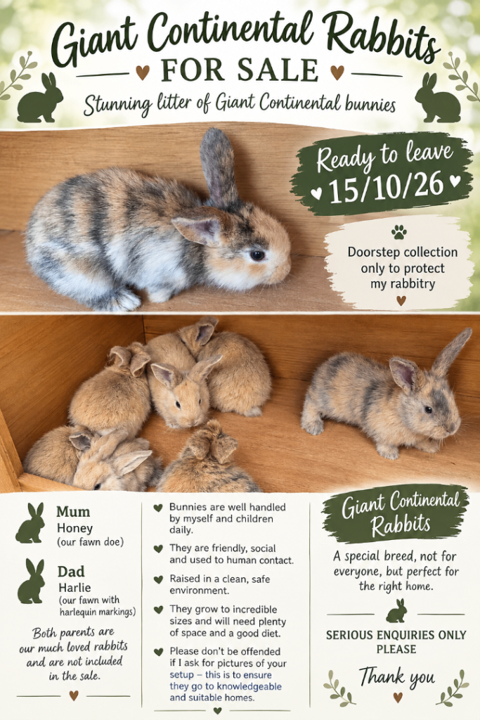 🐰 GIANT CONTINENTAL RABBITS FOR SALE 🐰