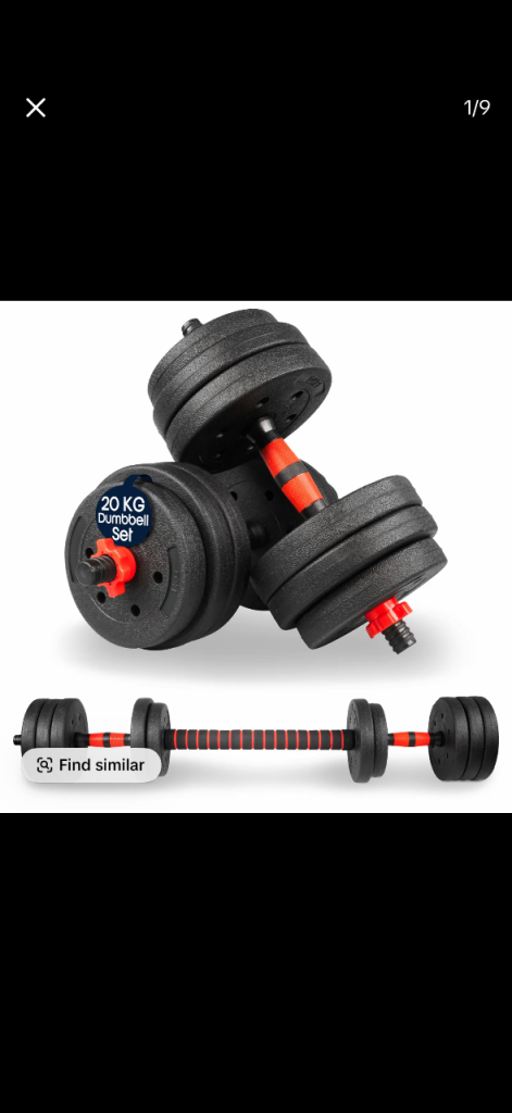 20KG Adjustable Dumbbell and Barbell Set – As Good As New