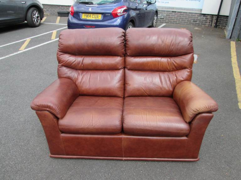 2-SEAT BROWN G-PLAN SOFA (SEE DETAILS BELOW) at HAVEN TRUST CHARITY SHOP
