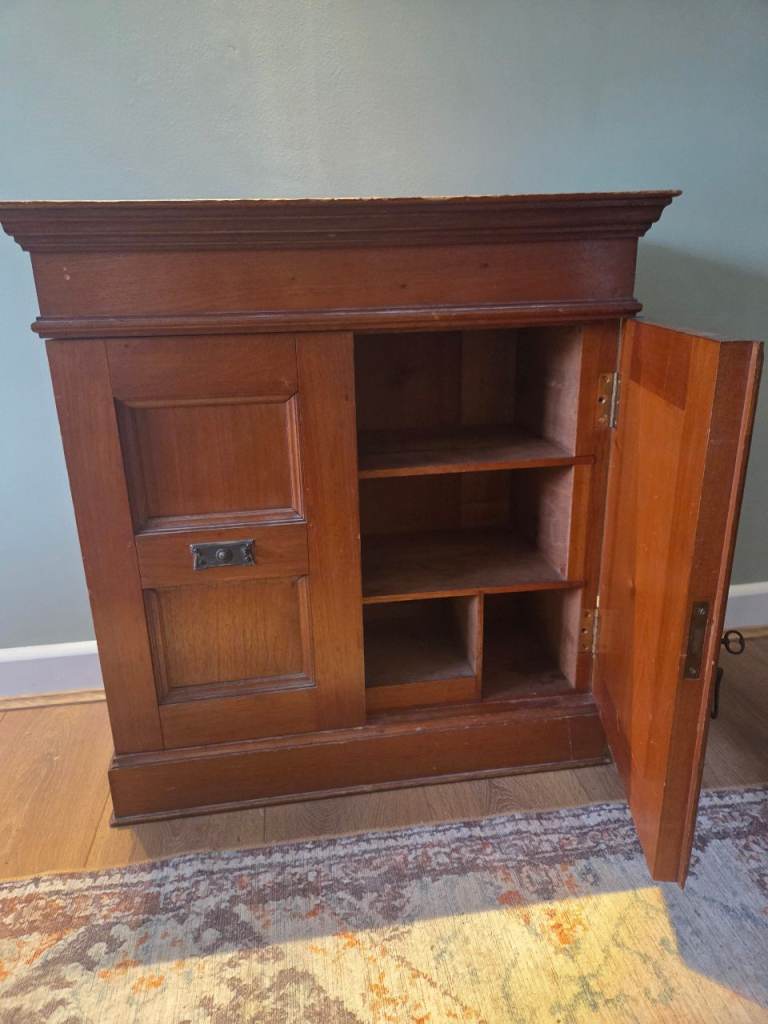 Victorian Two Door Side Cabinet Speicimen Case Cupboard Antique Mahogany 1800s