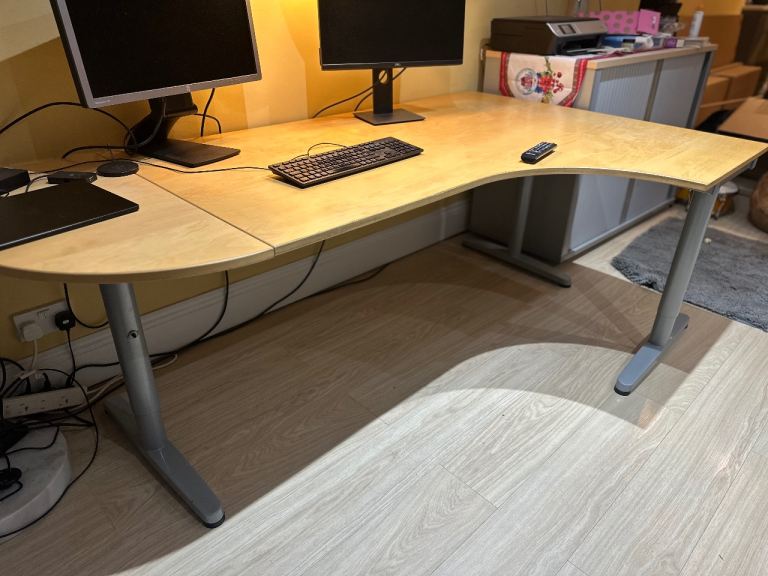 IKEA Corner Desk with Adjustable Legs 160 X 120 Cms