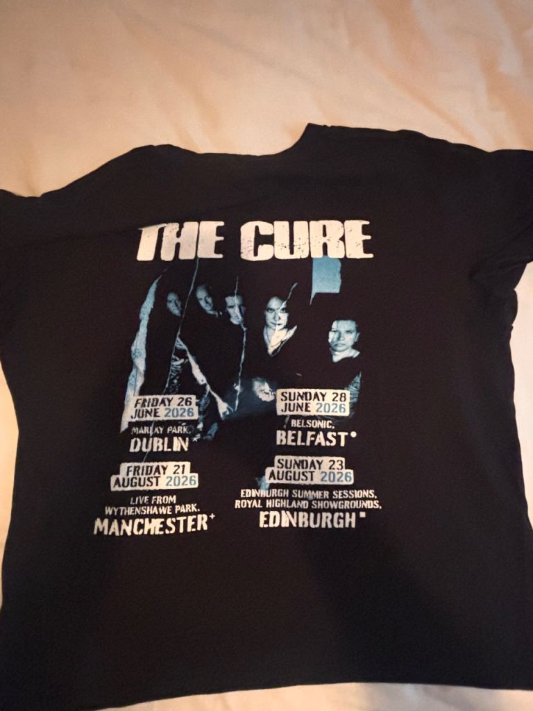 The Cure Band T-Shirt 2026 Tour – Black, Good Condition