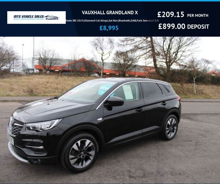 VAUXHALL GRANDLAND X 1.2 Turbo SRi 2019,Diamond Cut Alloys,Sat Nav,Bluetooth,DAB,Park Sensors,F.S.H