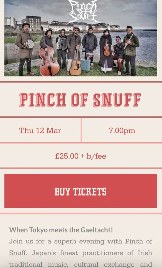 Pinch of Snuff Belfast Empire Tickets