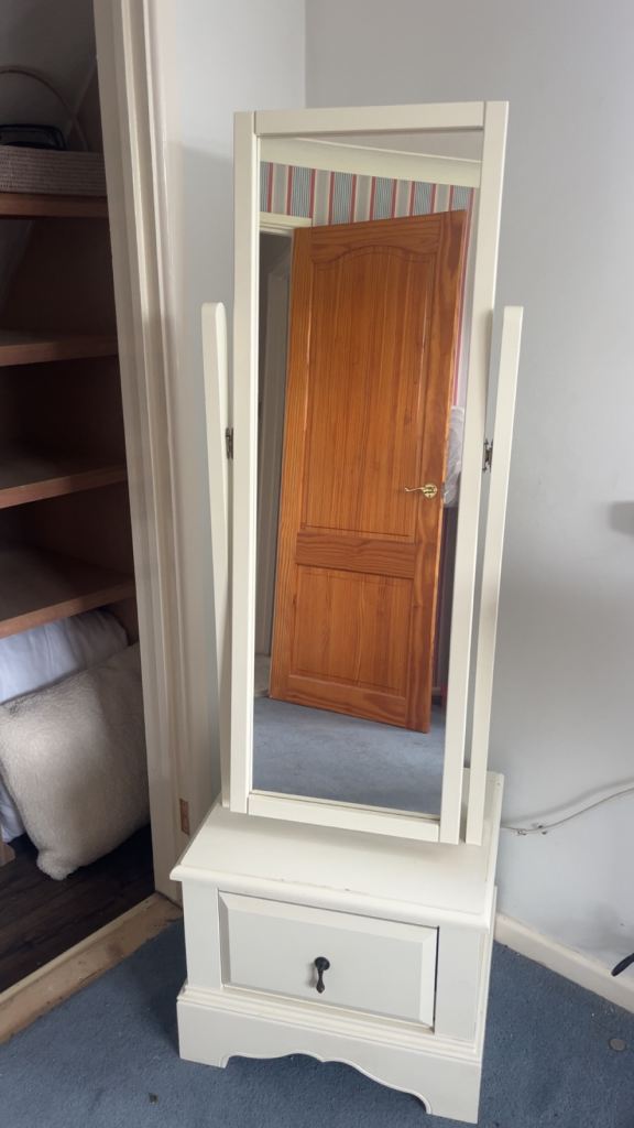Cheval freestanding mirror with draw