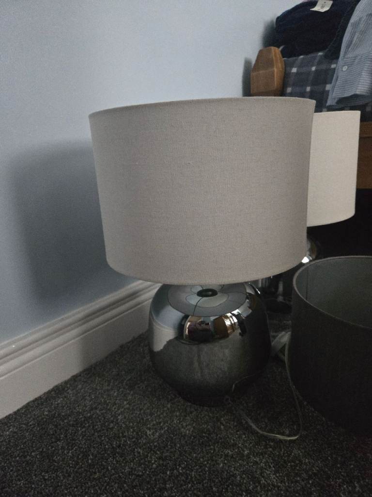 Next Grey Table Lamp x 2 extra shades
