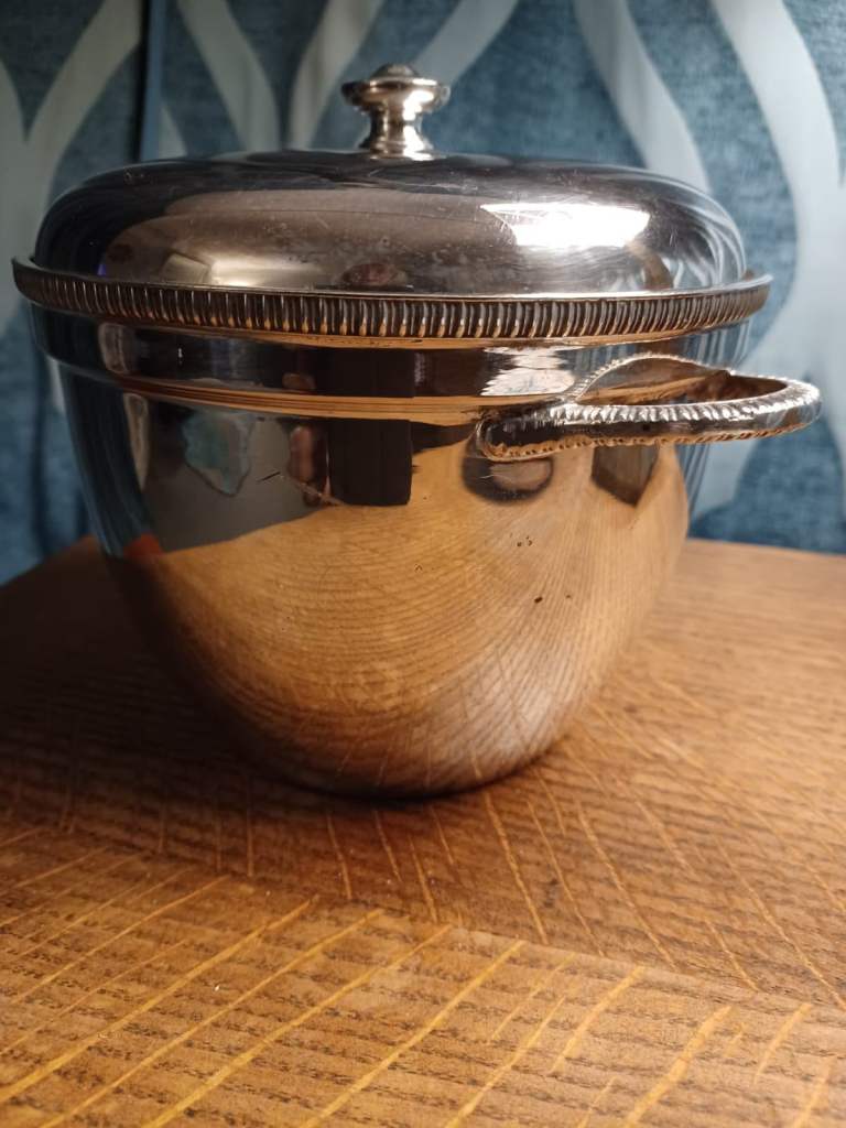 Vintage Silver-Plated (EPNS) Ice Bucket , Includes Lid and Inner Basket