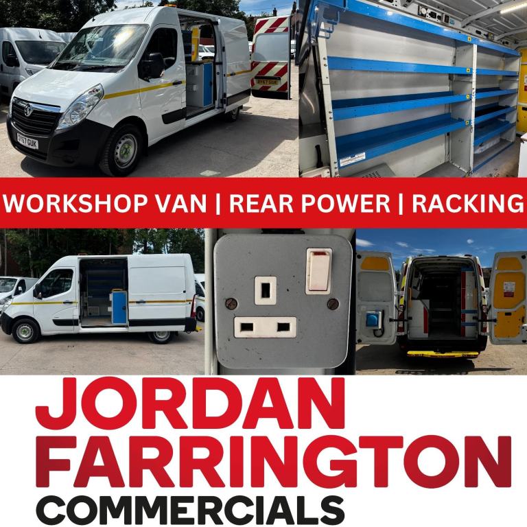2018 67reg VAUXHALL MOVANO L2H2 EURO 6 UTILITY SPEC WORKSHOP VAN WITH REAR POWER