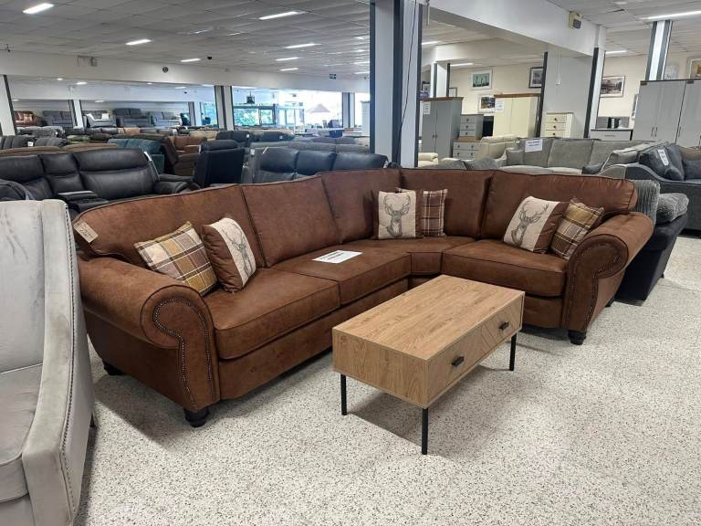 🏠 Trendy Brand New Oakland Corner Sofa & 3+2 Seater Real Leather Set 25% OFF Booking Open