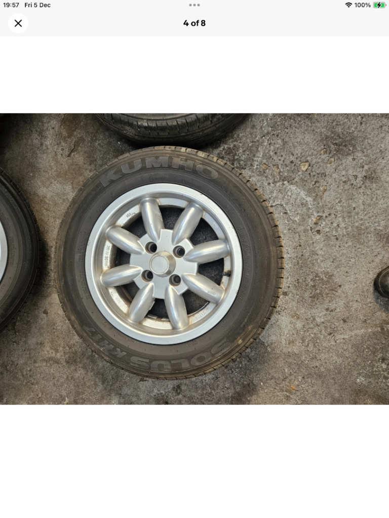 Morris Minor Minilight wheels ,classic ,imp,ford,race,rally,garage 