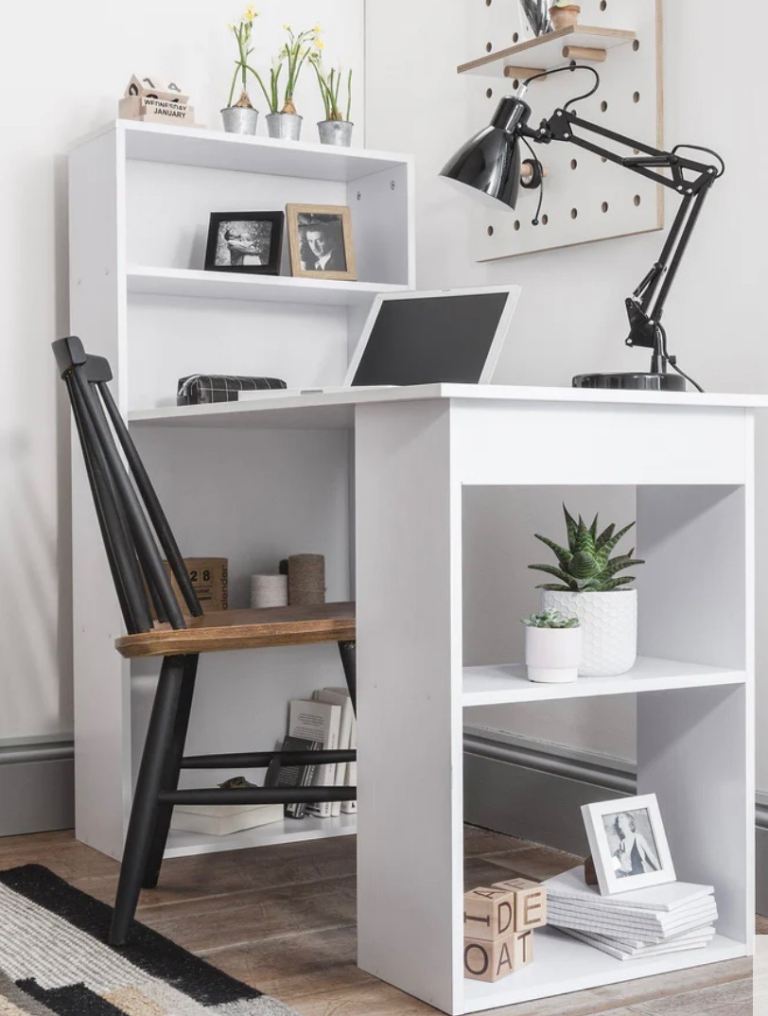 Office table with shelves
